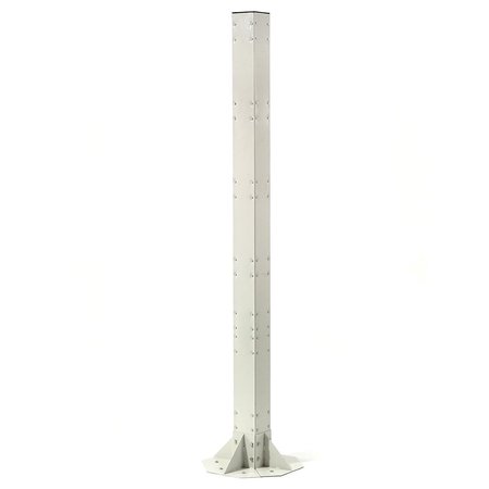 GLOBAL INDUSTRIAL Steel Post with Fixed Base, Beige, 81H 752152BG